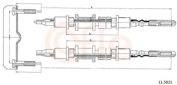 COFLE 11.5821 Cable Pull, parking brake