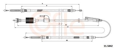 Cable Pull, parking brake COFLE 11.5842