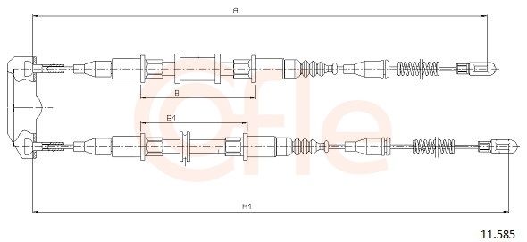 COFLE 11.585 Cable Pull, parking brake