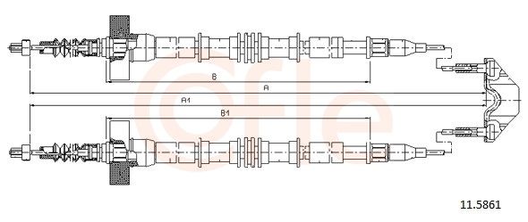 COFLE 11.5861 Cable Pull, parking brake