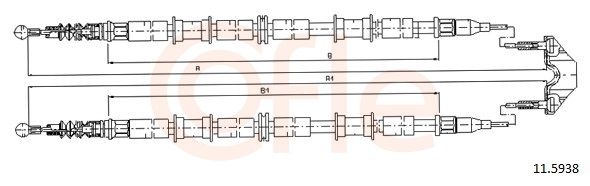 COFLE 11.5938 Cable Pull, parking brake