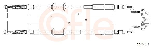 COFLE 11.5953 Cable Pull, parking brake