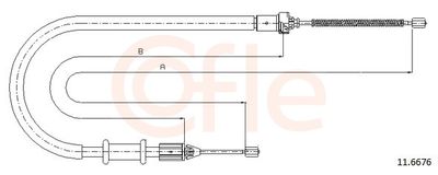 Cable Pull, parking brake COFLE 11.6676