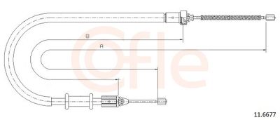 Cable Pull, parking brake COFLE 11.6677