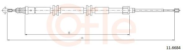 COFLE 11.6684 Cable Pull, parking brake