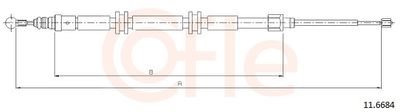 Cable Pull, parking brake COFLE 11.6684
