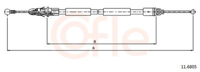 Cable Pull, parking brake COFLE 11.6805
