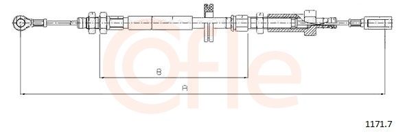 COFLE 1171.7 Cable Pull, parking brake