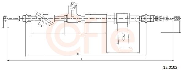 COFLE 12.0102 Cable Pull, parking brake