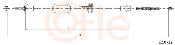 COFLE 12.0732 Cable Pull, parking brake