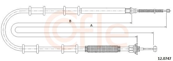 COFLE 12.0747 Cable Pull, parking brake