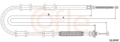 Cable Pull, parking brake COFLE 12.0747