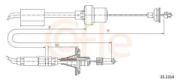 COFLE 15.1314 Cable Pull, clutch control