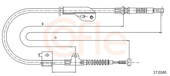 COFLE 17.0245 Cable Pull, parking brake