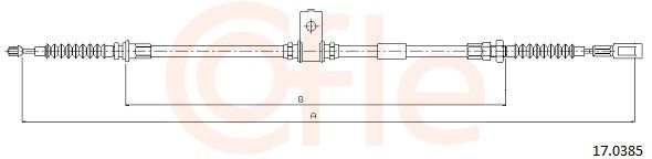COFLE 17.0385 Cable Pull, parking brake
