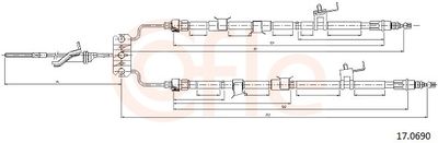Cable Pull, parking brake COFLE 17.0690
