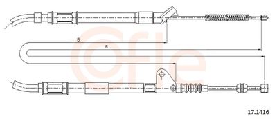 Cable Pull, parking brake COFLE 17.1416