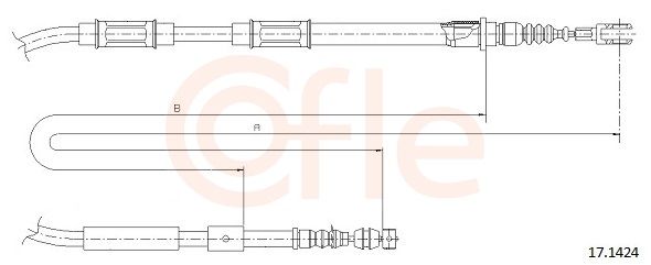 COFLE 17.1424 Cable Pull, parking brake