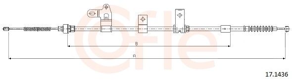 COFLE 17.1436 Cable Pull, parking brake