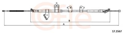 Cable Pull, parking brake COFLE 17.1567