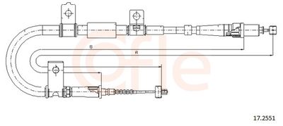 Cable Pull, parking brake COFLE 17.2551