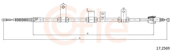 COFLE 17.2569 Cable Pull, parking brake