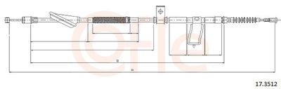 Cable Pull, parking brake COFLE 17.3512