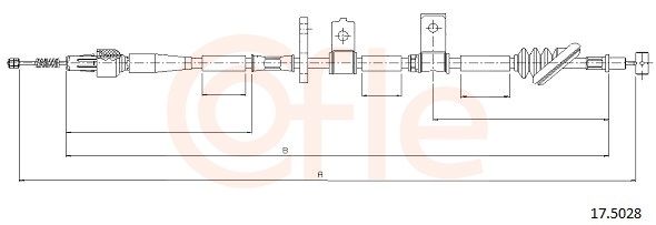 COFLE 17.5028 Cable Pull, parking brake