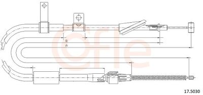 Cable Pull, parking brake COFLE 17.5030