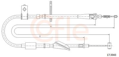 Cable Pull, parking brake COFLE 17.5043