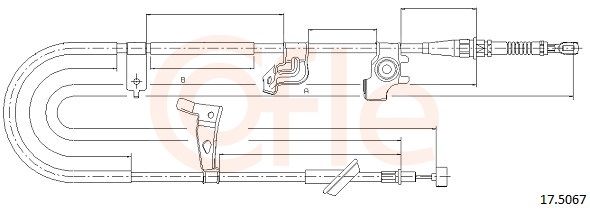 COFLE 17.5067 Cable Pull, parking brake