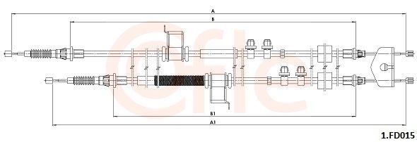 COFLE 92.1.FD015 Cable Pull, parking brake
