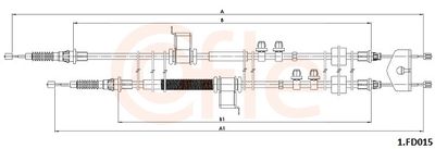 Cable Pull, parking brake COFLE 92.1.FD015