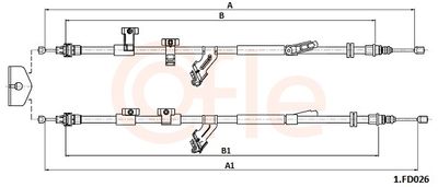 Cable Pull, parking brake COFLE 92.1.FD026