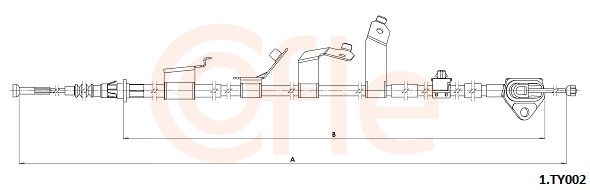 COFLE 92.1.TY002 Cable Pull, parking brake