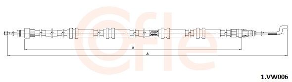 COFLE 92.1.VK006 Cable Pull, parking brake