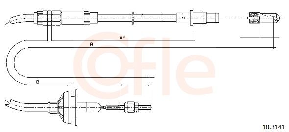 COFLE 92.10.3141 Cable Pull, clutch control