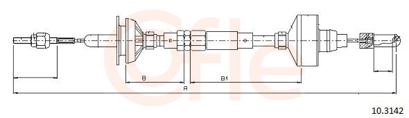 COFLE 92.10.3142 Cable Pull, clutch control