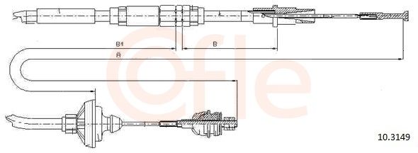 COFLE 92.10.3149 Cable Pull, clutch control