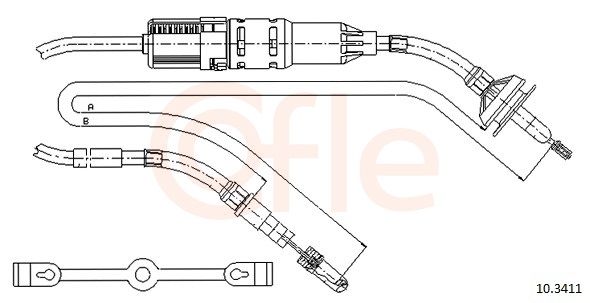 COFLE 92.10.3411 Cable Pull, clutch control