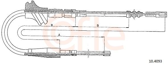 COFLE 92.10.4093 Cable Pull, parking brake