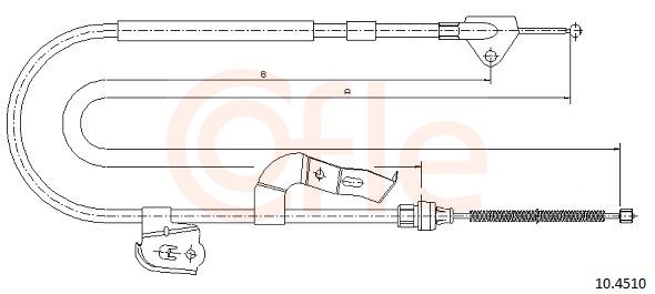 COFLE 92.10.4510 Cable Pull, parking brake