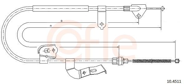 COFLE 92.10.4511 Cable Pull, parking brake