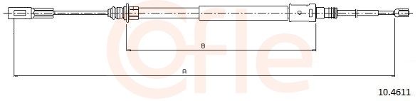 COFLE 92.10.4611 Cable Pull, parking brake