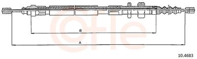 Cable Pull, parking brake COFLE 92.10.4683