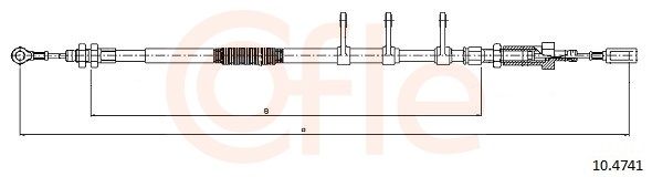 COFLE 92.10.4741 Cable Pull, parking brake