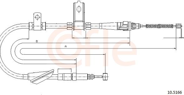 COFLE 92.10.5166 Cable Pull, parking brake