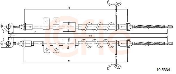 COFLE 92.10.5334 Cable Pull, parking brake