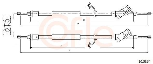 COFLE 92.10.5364 Cable Pull, parking brake