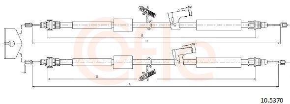 COFLE 92.10.5370 Cable Pull, parking brake